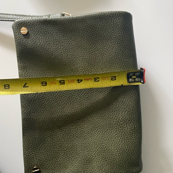 Street Level Demi Fold Over Vegan Leather Crossbody Bag in Olive Green - Picture 10 of 12